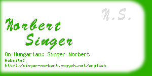 norbert singer business card